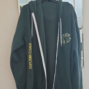 The Disco Biscuits Green Zip-Up Hoodie with Logo